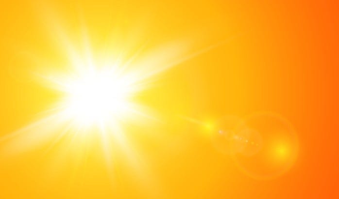 hot summer sun shining