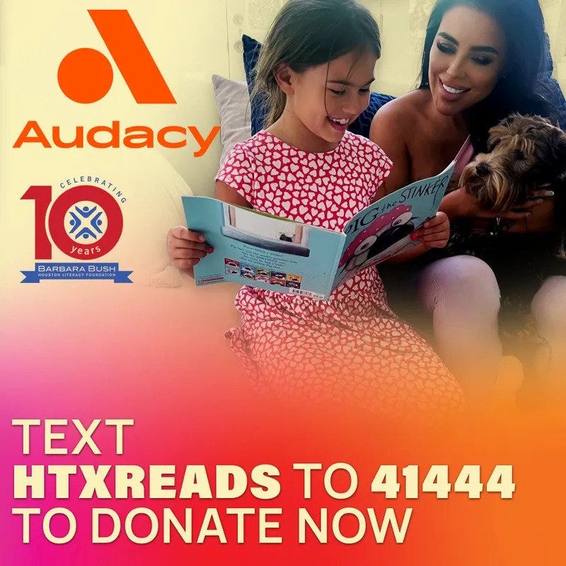 Text HTXREADS to 41444 to donate.