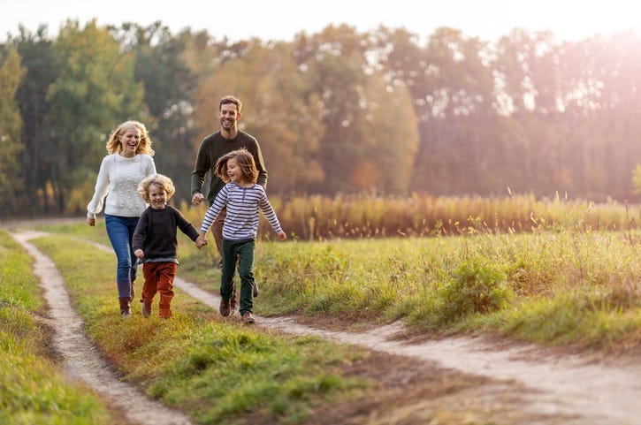 family out for a walk