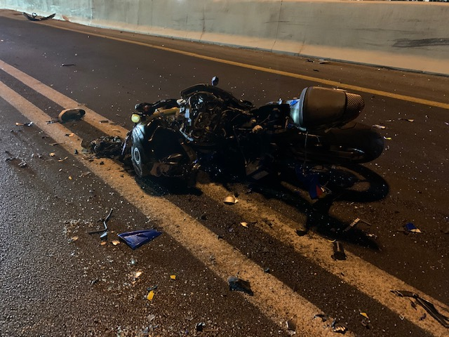 Scene of a fatal motorcycle crash on 11-29-20