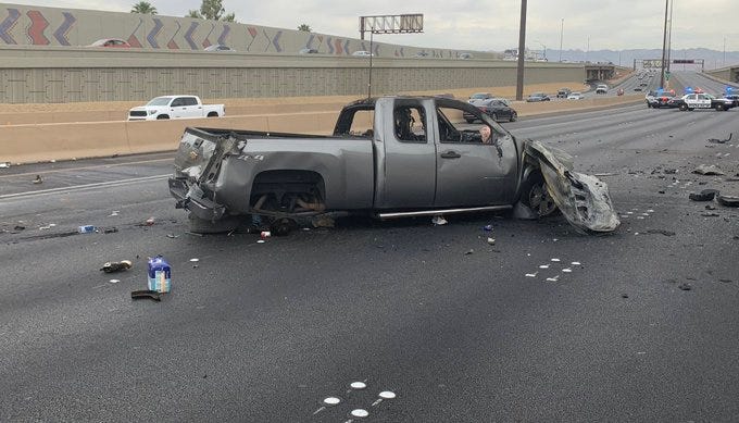 Scene of a fatal accident on U.S. 95 and S. Rancho on May 29th, 2021