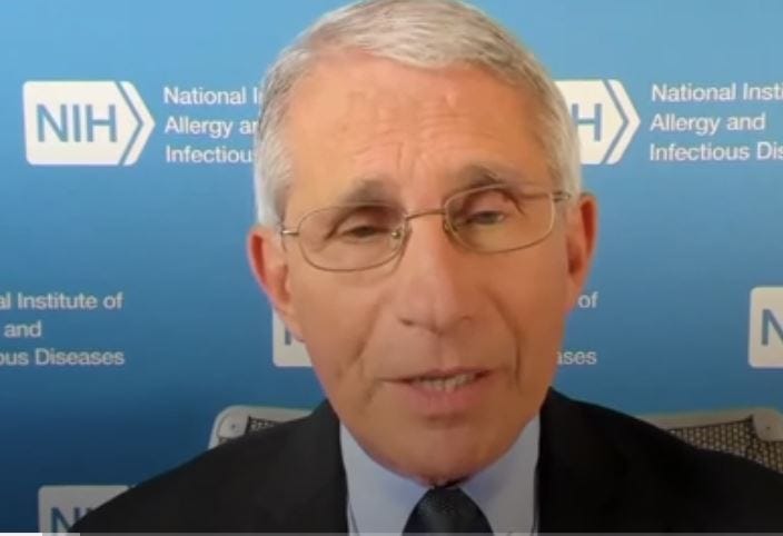 Dr. Anthony Fauci joined the governor's latest COVID-19 briefing