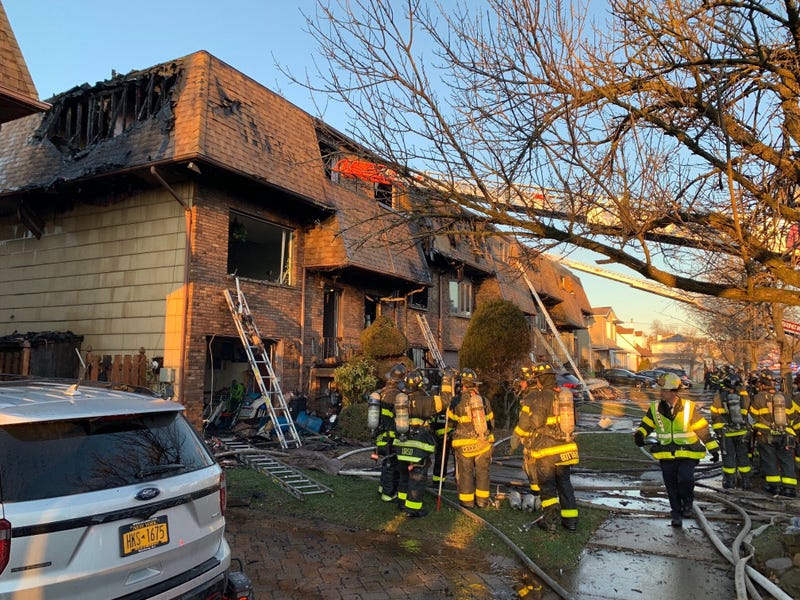 Five-alarm fire on Staten Island