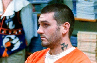 FILE - In this Oct. 31 1997, file photo, Daniel Lewis Lee waits for his arraignment hearing for murder in the Pope County Detention Center in Russellville, Ark. (Dan Pierce/The Courier via AP, File)