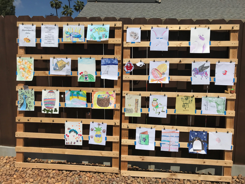 Not sidewalk chalk, but from Sunny DJ Bryan's neighborhood, really cool fence art!