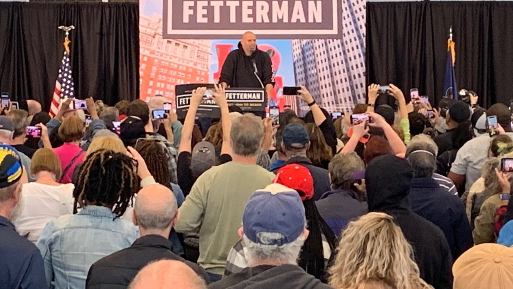 John Fetterman makes first Senate campaign appearance in Philly