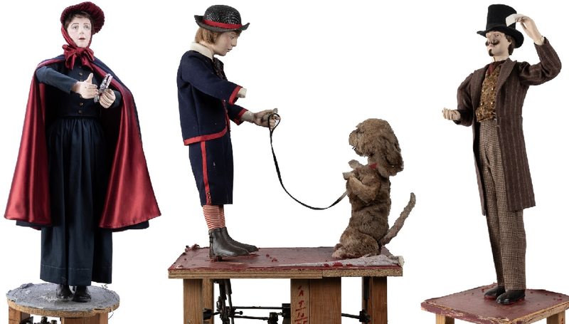 Some of the historic Marshall Field’s Christmas window automatons, which will are set to go up for auction. The estimated value of these pieces ranges between $600 - $1,200.