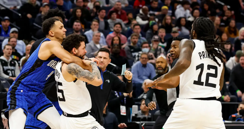 Fight during Wolves game