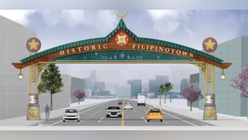 Concept image of the new Historic Filipinotown gateway. L.A. City Councilmember Mitch O'Farrell said the gateway will be unveiled in May 2022. 