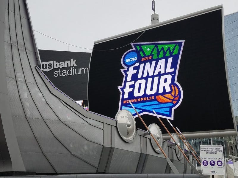 US Bank Stadium Final Four sign