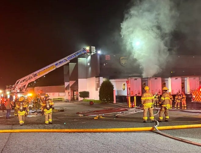 Fire at UPS facility