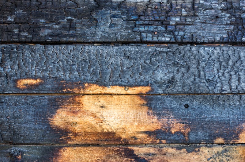 scorched wood planks