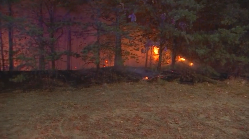 Burlington County wildfire nearly reaches some residential homes