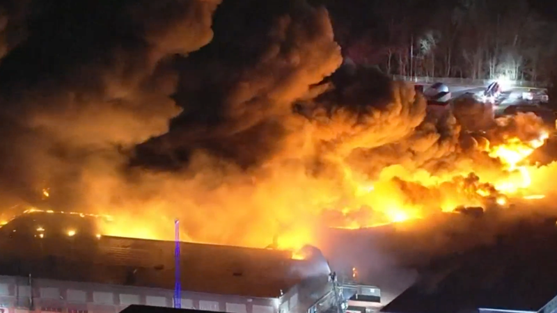 Fire at SPS Technologies in Jenkintown on Monday, Feb. 17.