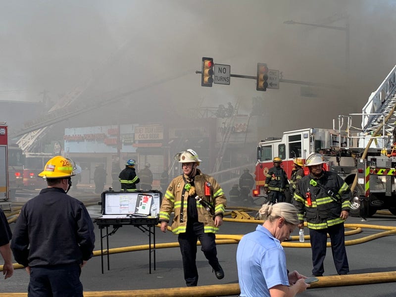Firefighters at Broad and Chew streets