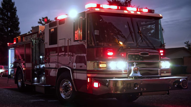 Front right of Fire Engine - stock photo