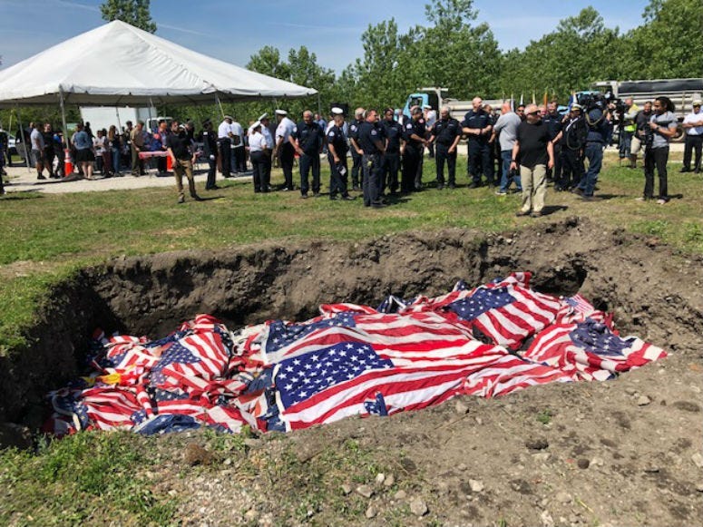 On this Flag Day, the city of Chicago carried on a 13-year tradition, burning American Flags that have become worn out. 