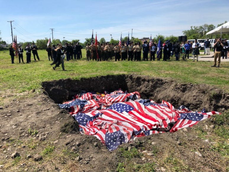 On this Flag Day, the city of Chicago carried on a 13-year tradition, burning American Flags that have become worn out.
