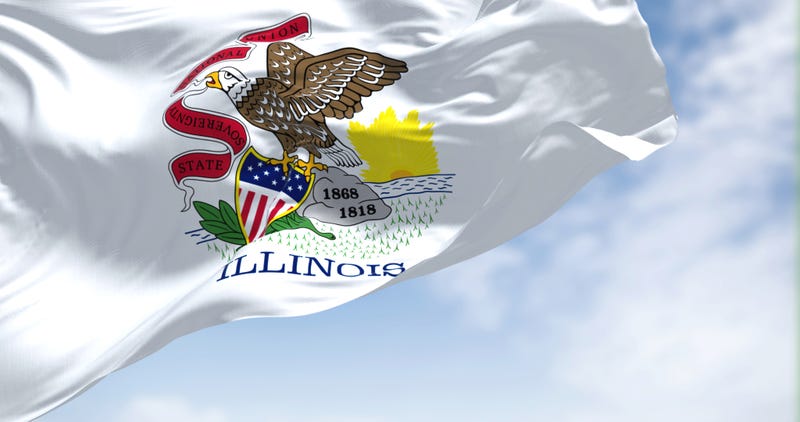 Illinois flag waving