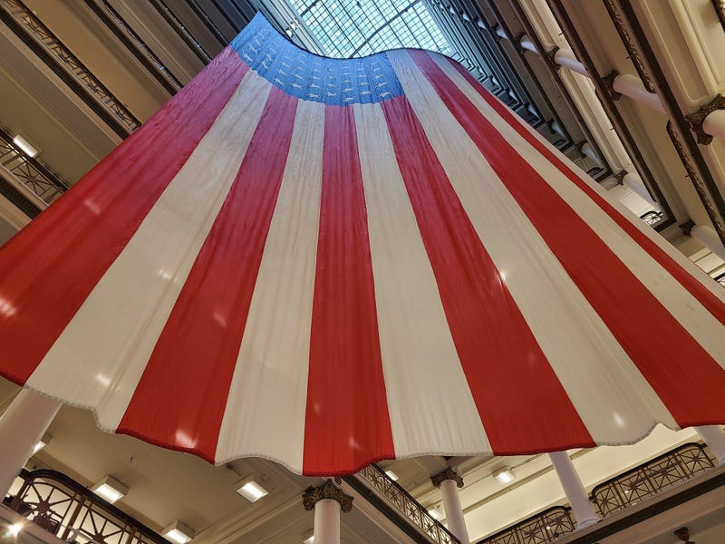 American flag in department store