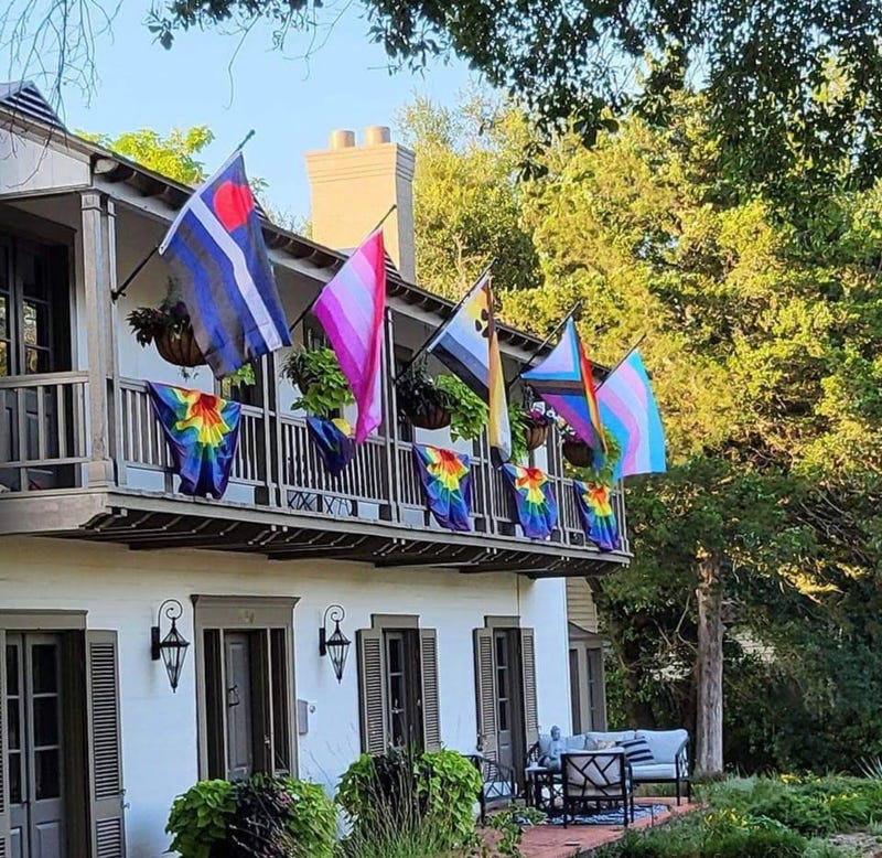 flags on house