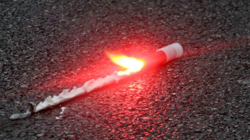 Road flare - stock photo