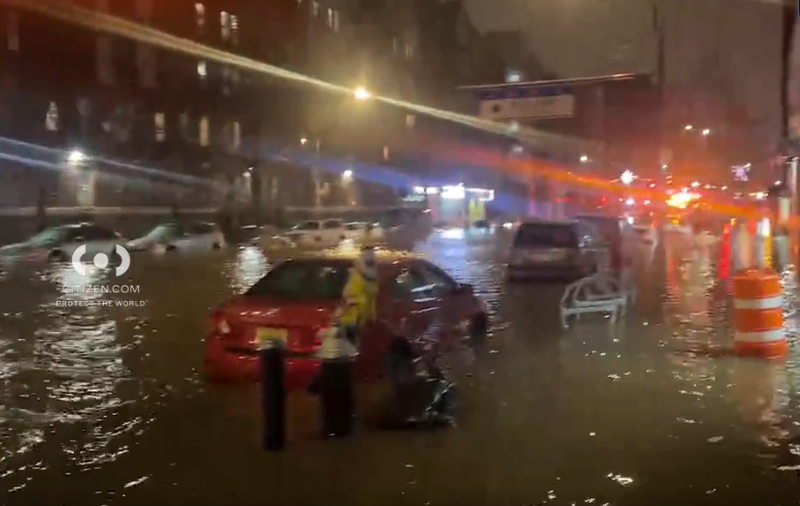 A Bronx water main rupture left streets flooded and cars submerged.
