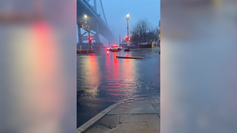 Flooding on Columbus Boulevard 