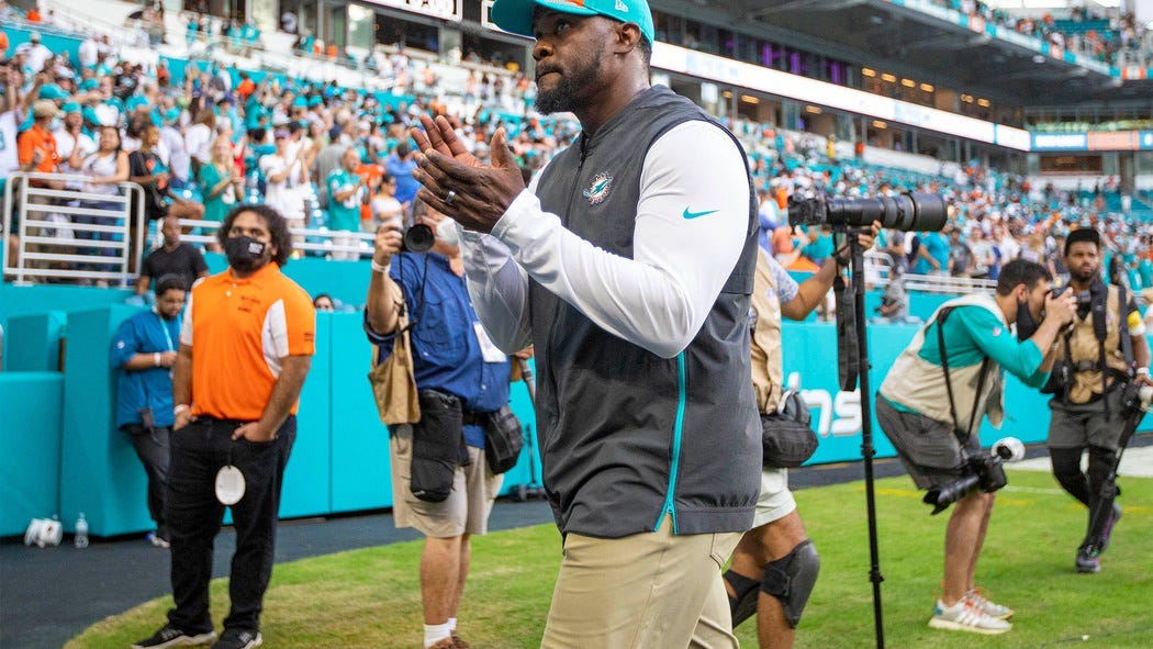 Brian Flores says he's not mad at Bill Belichick, calls him GOAT