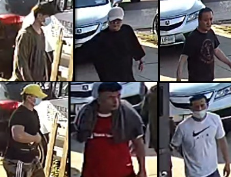Police released images of six of the seven people they're searching for in connection with last month's attack in an industrial area of Flushing
