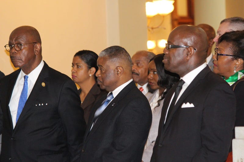 Fulton County District Attorney Paul Howard (l) and Ebenezer Church Sr. Pastor Dr. Raphael Warnock (r) remembered Johnson