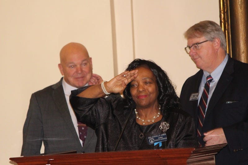 GA State Senator Donzella James of Atlanta remembered Johnson as a father figure