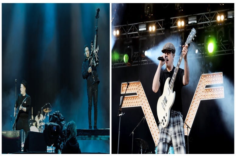 (Left) Fall Out Boy, Weezer (Right)
