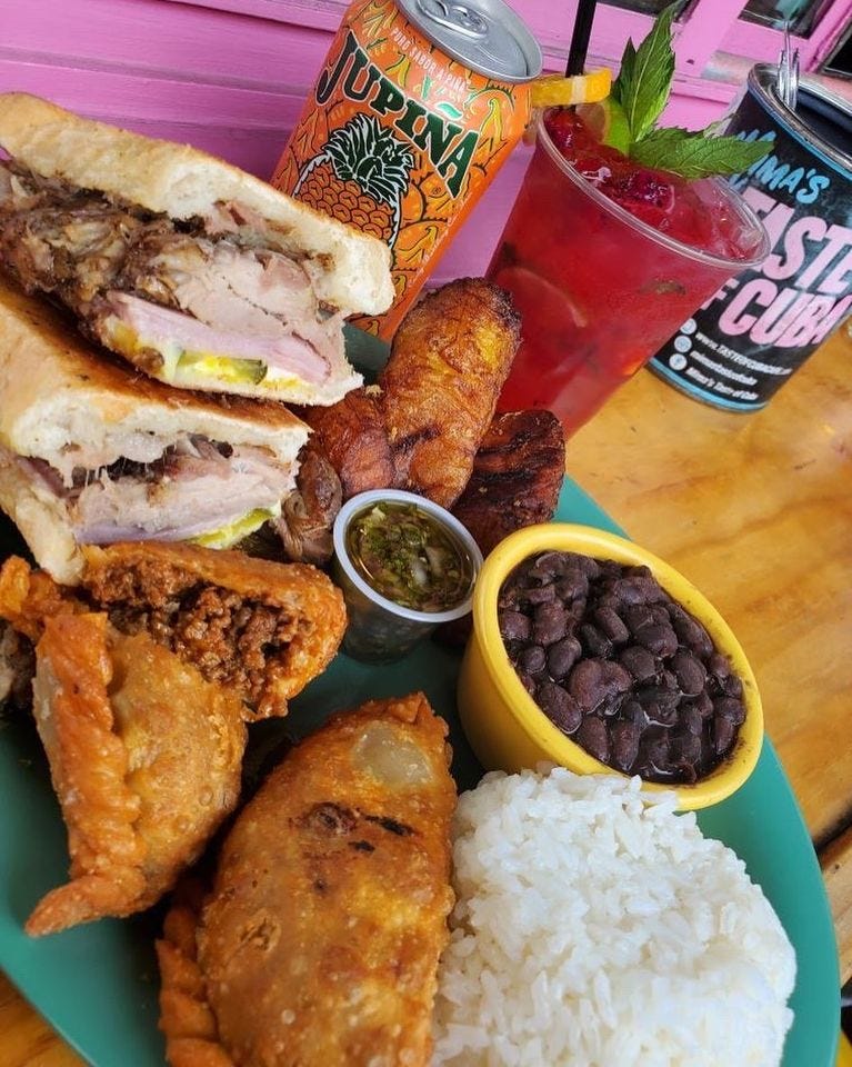 Array of Cuban food