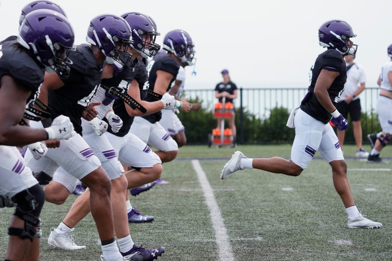 NU football practice