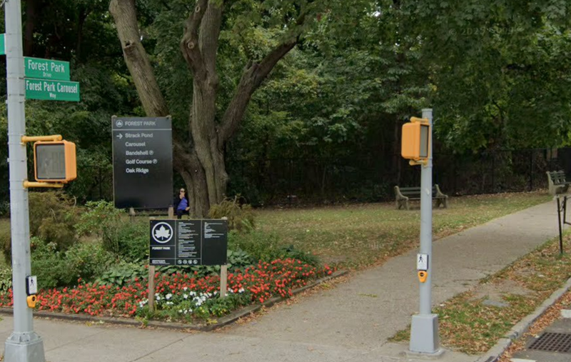 An 11-year-old girl was kidnapped and assaulted in Forest Park in Queens on Monday before her dad located her and scared off the attacker, who was soon arrested.