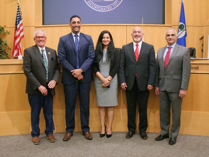Foster City elected Richa Awasthi (center) as the new mayor on Monday.