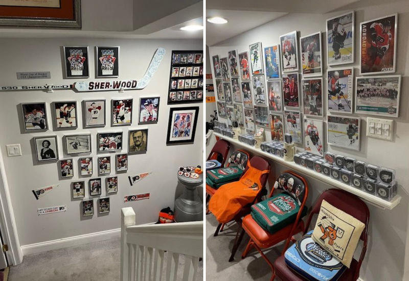 Fritz Schoeninger's Flyers-themed basement