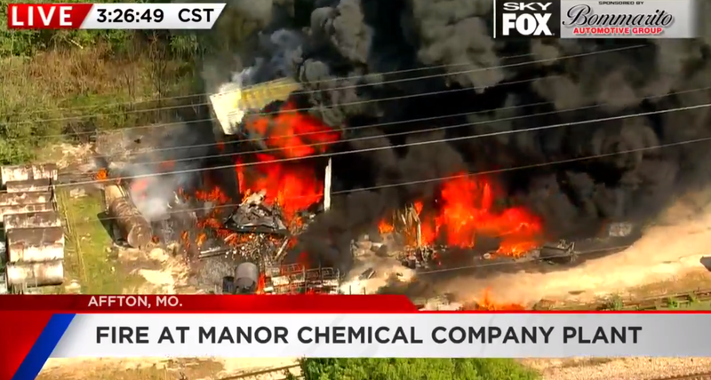 chemical fire in Affton