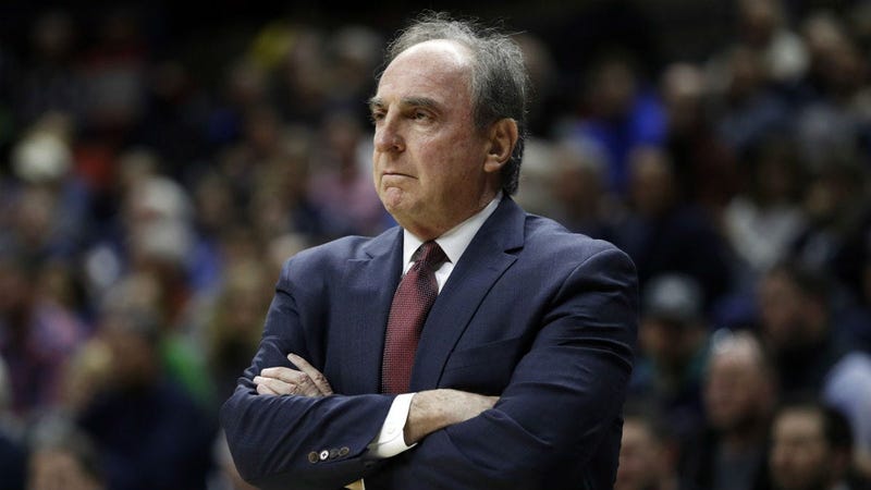 Temple Owls head coach Fran Dunphy watches from the sideline as they take on the Connecticut Huskies in the first half at Gampel Pavilion. Temple defeated UConn 78-71.