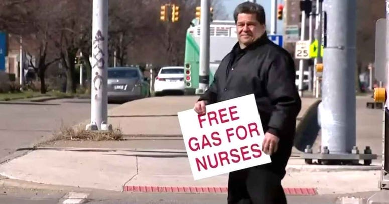 Free Gas, Healthcare Workers, Sign