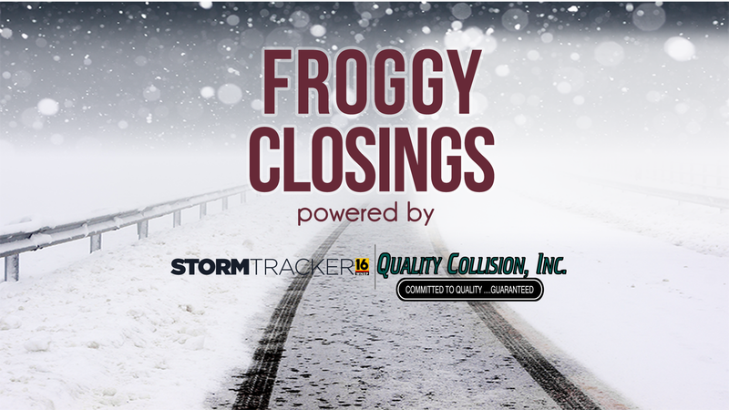 Froggy 101 Storm Closings - powered by Quality Collision