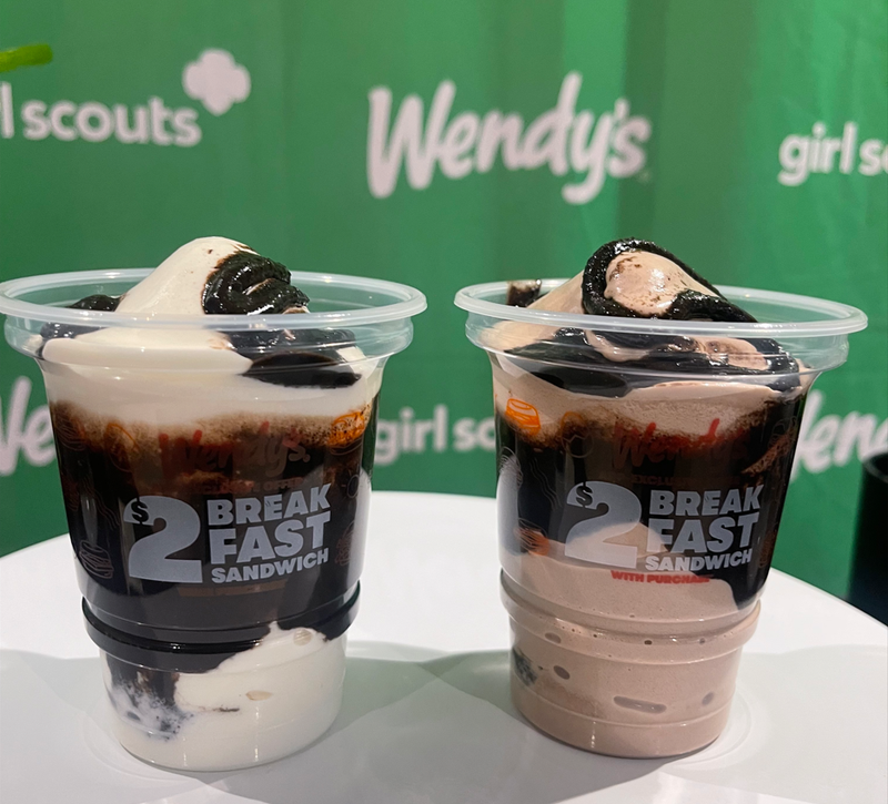 The Thin Mints Frosty will be available at Wendy’s restaurants nationwide beginning Feb. 21.