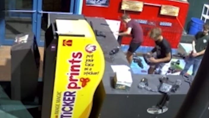 Surveillance video shows teenagers taking supplies from closed Odyssey Fun World