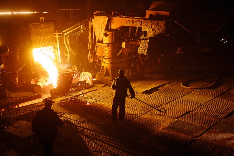 blast furnace glowing