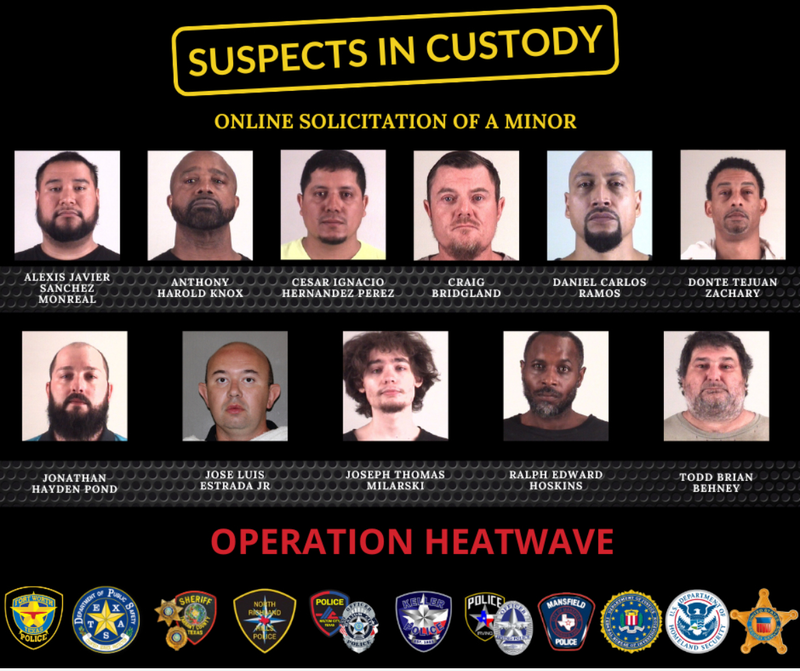 Police arrested 11 people and charged them with online solicitation of a minor.