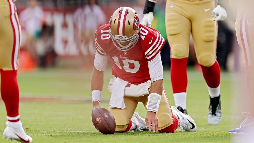 Kyle Shanahan not optimistic about Jimmy Garoppolo's chances to return
