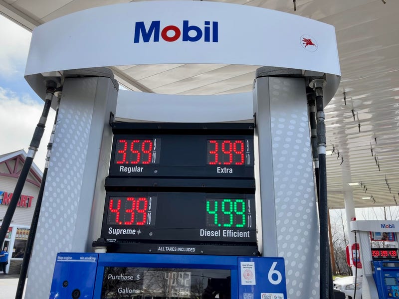 Gas station at Maple and Sweet Home Rd in Amherst April 4, 2023