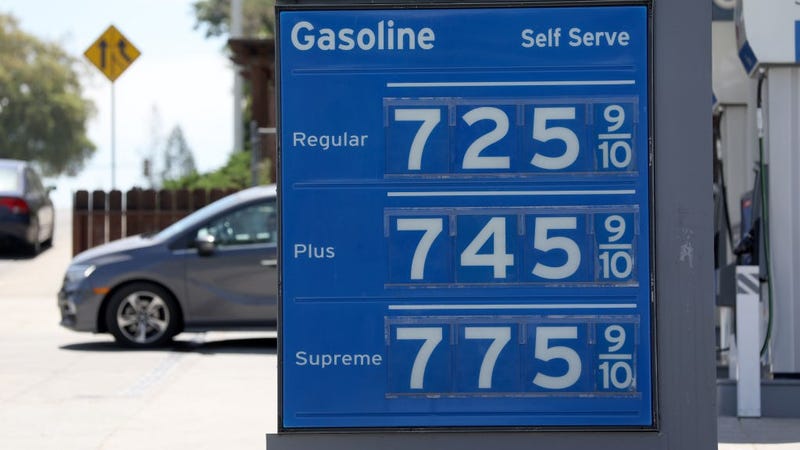 Gas prices over $7.00 a gallon are displayed at a Chevron gas station on May 25, 2022 in Menlo Park, California. 
