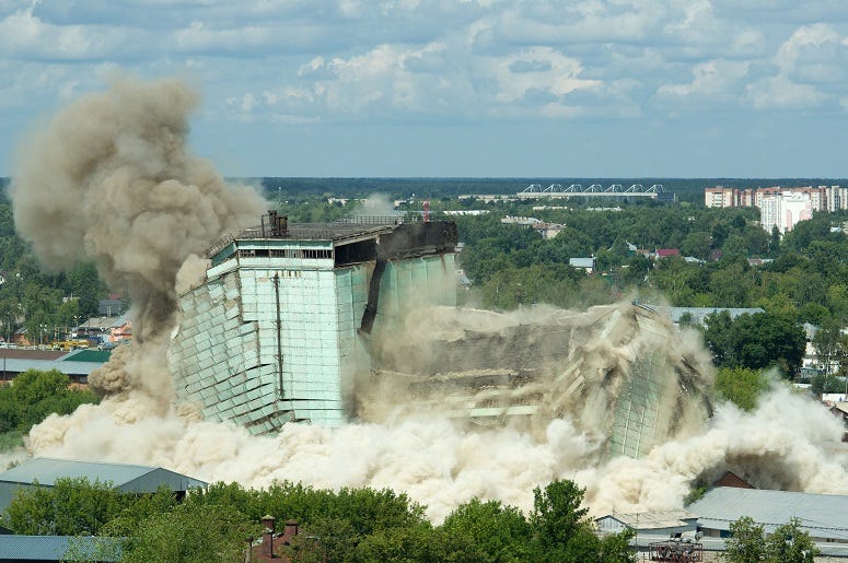 Building Implosion Downtown RVA